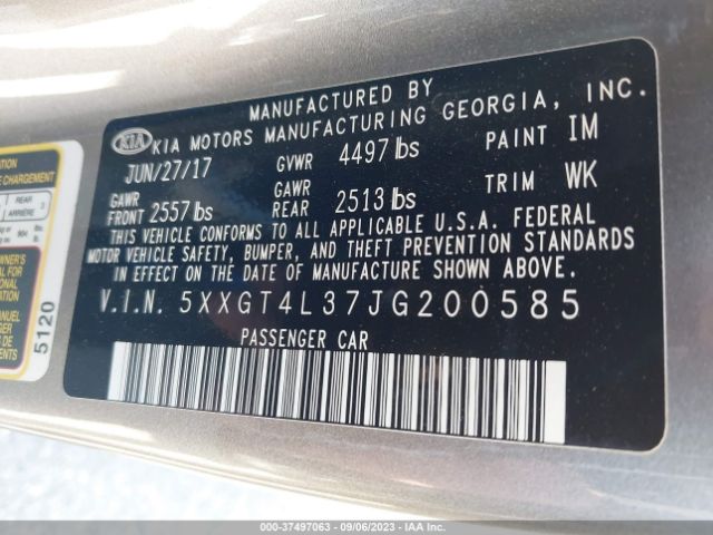5XXGT4L37JG200585 KIA Optima Lx