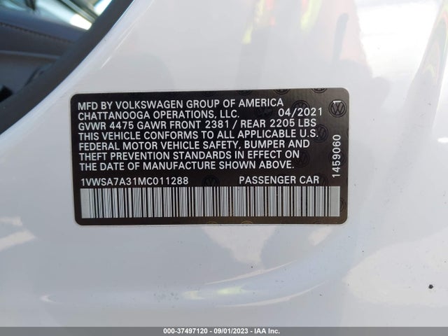 1VWSA7A31MC011288 Volkswagen Passat 2.0t Se