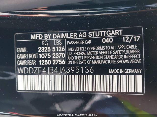 WDDZF4JB4JA395136 Mercedes-Benz E-class E 300