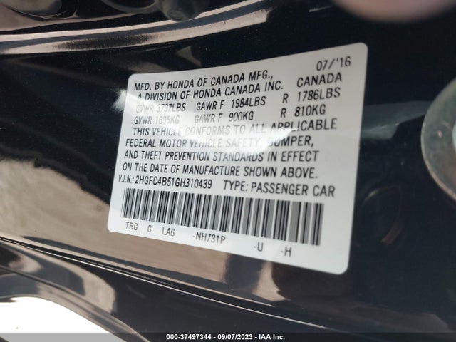 Honda Civic Coupe Lx 2016 2HGFC4B51GH310439 Image 15