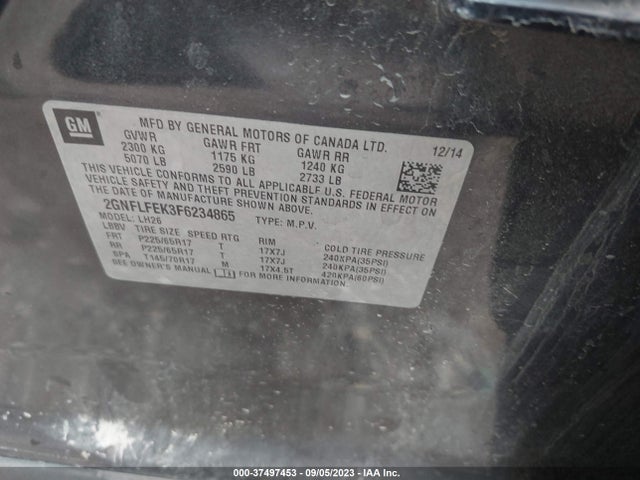 Chevrolet EQUINOX 1LT 2015 2GNFLFEK3F6234865 Image 9