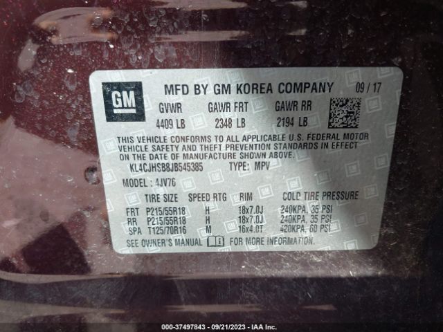 KL4CJHSB8JB545385 Buick Encore Premium