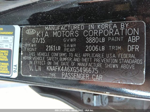 KNAFK4A6XG5496675 KIA FORTE LX