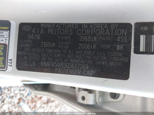 KIA Forte 5-door Lx 2016 KNAFK5A85G5637269 Image 9