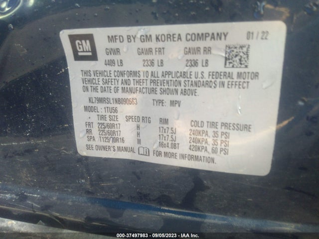 Chevrolet Trailblazer Lt 2022 KL79MRSL1NB090663 Image 9