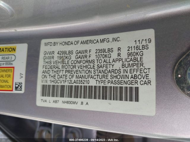 1HGCV1F12LA035210 Honda Accord Sedan Lx