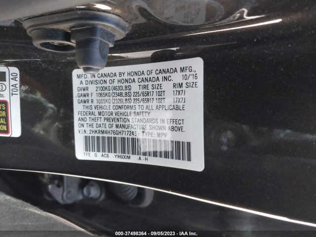Honda Cr-v Ex-l 2016 2HKRM4H76GH717245 Image 9