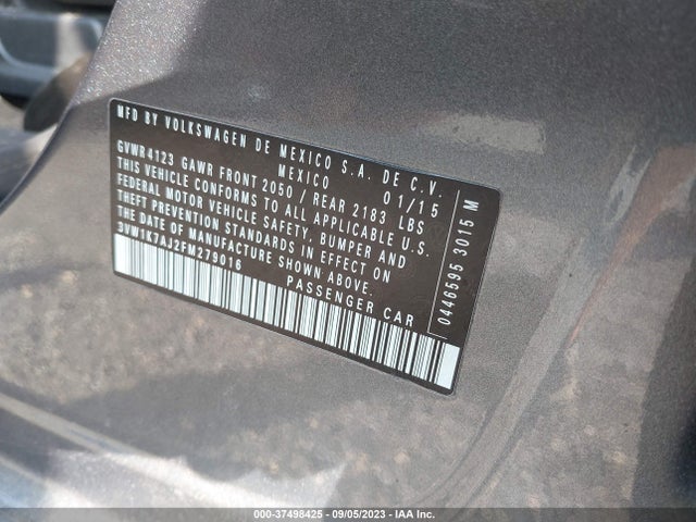 3VW1K7AJ2FM279016 Volkswagen Jetta Sedan 2.0l S