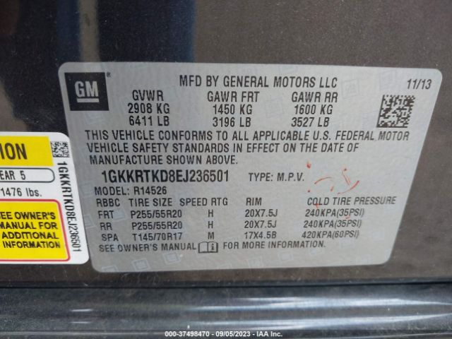 1GKKRTKD8EJ236501 GMC Acadia Denali