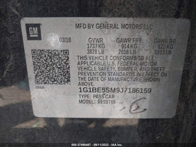 Chevrolet Cruze Lt Auto 2018 1G1BE5SM9J7186159 Image 9