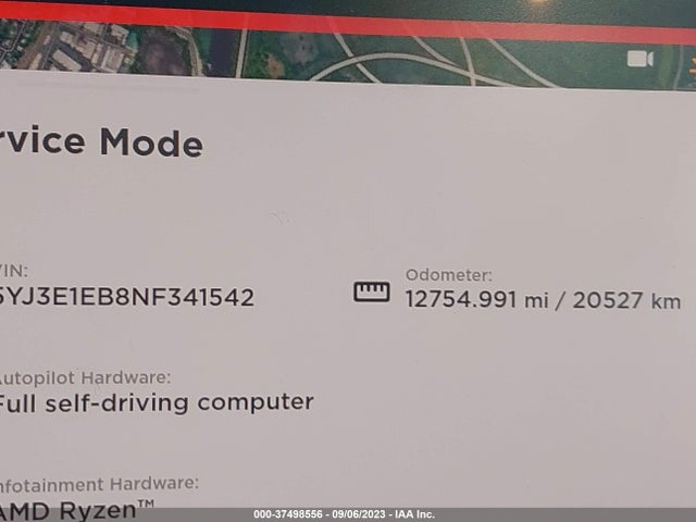 2022 Tesla 3, VIN: 5YJ3E1EB8NF341542