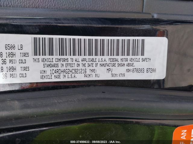 1C4RDHAG2HC921216 Dodge Durango Sxt