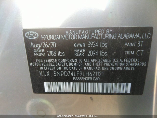 Hyundai ELANTRA SE 2020 5NPD74LF9LH621121 Image 9
