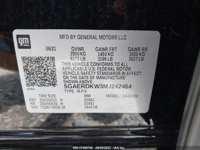 5GAERDKW3MJ242464 Buick Enclave Avenir