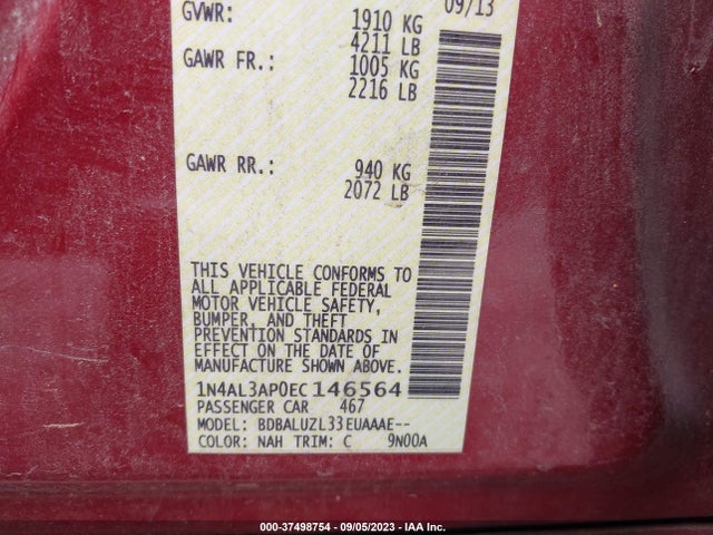 Nissan Altima 2.5 Sv 2014 1N4AL3AP0EC146564 Image 9