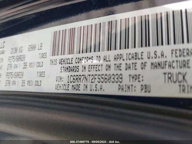 1C6RR7NT2FS560339 RAM 1500 Laramie
