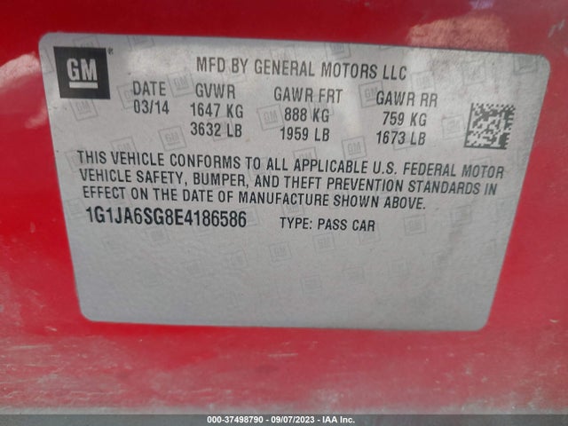 Chevrolet SONIC LS 2014 1G1JA6SG8E4186586 Image 9