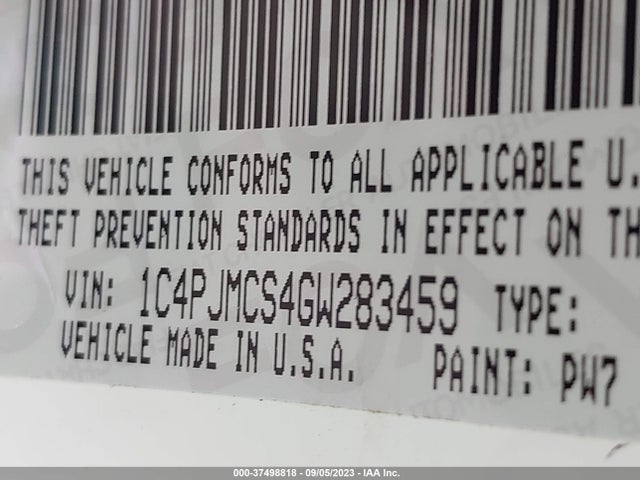 1C4PJMCS4GW283459 Jeep Cherokee Latitude