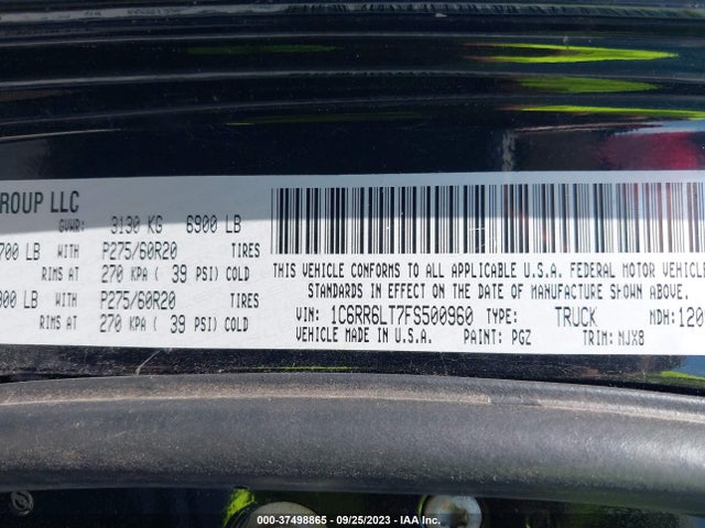 1C6RR6LT7FS500960 RAM 1500 Lone Star