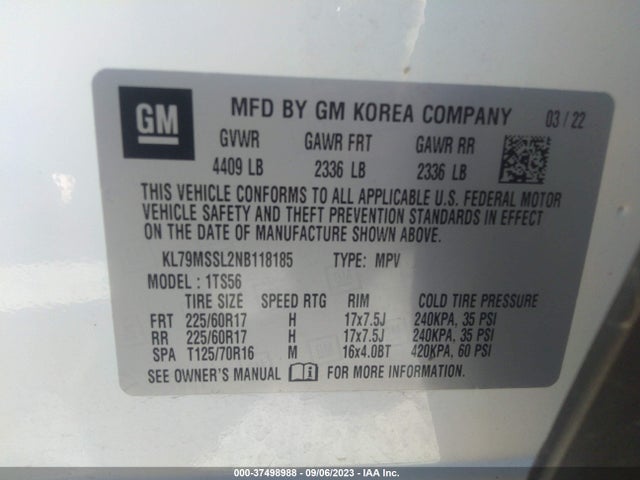 Chevrolet Trailblazer Activ 2022 KL79MSSL2NB118185 Image 9