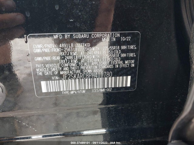 Subaru Forester Touring 2023 JF2SKARC8PH411780 Image 9