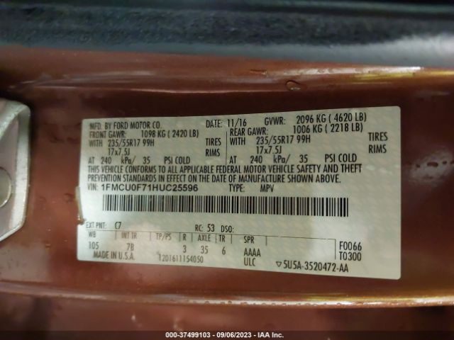1FMCU0F71HUC25596 Ford ESCAPE S
