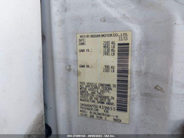 1N4AA6AP7GC419655 Nissan Maxima 3.5 Sl