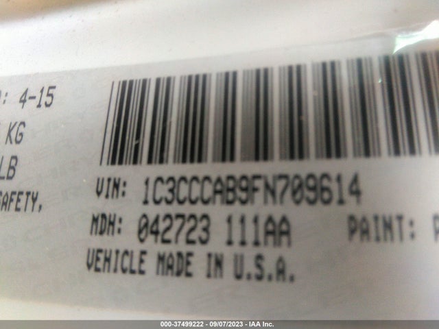 1C3CCCAB9FN709614 Chrysler 200 Limited