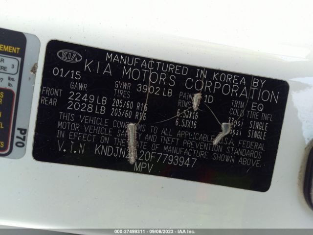 KNDJN2A20F7793947 KIA Soul Base