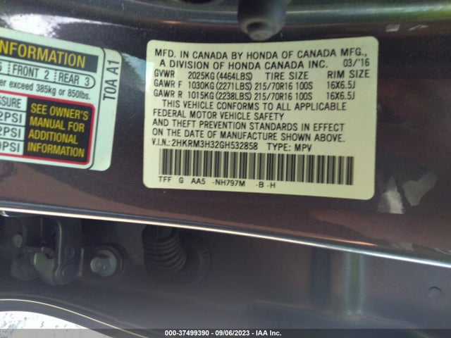 Honda CR-V LX 2016 2HKRM3H32GH532858 Image 9