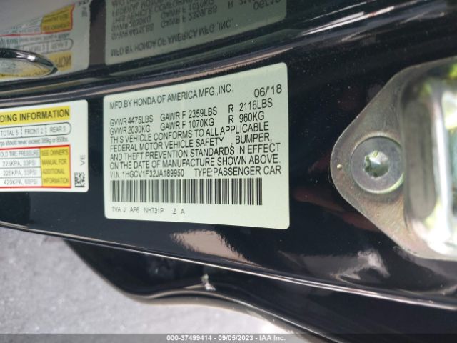 1HGCV1F32JA189950 Honda Accord Sedan Sport 1.5t