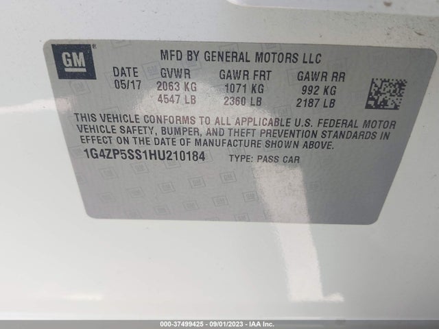 1G4ZP5SS1HU210184 Buick Lacrosse Essence