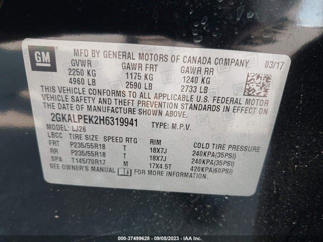 GMC Terrain Slt 2017 2GKALPEK2H6319941 Image 9