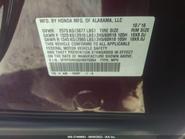 Acura MDX 2017 5FRYD4H30HB015364 Image 9