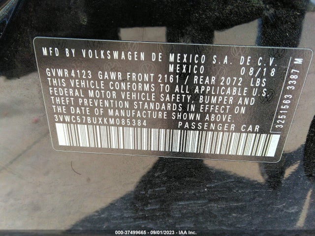 3VWC57BUXKM085384 Volkswagen Jetta S/se/r-line