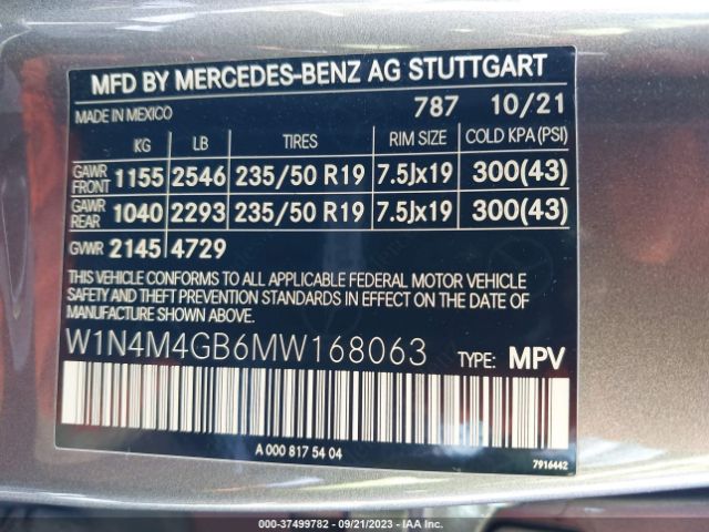 W1N4M4GB6MW168063 Mercedes-Benz Glb Glb 250