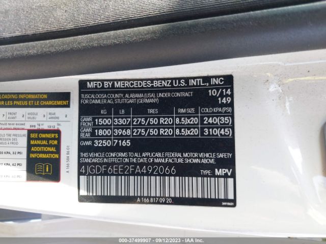 4JGDF6EE2FA492066 Mercedes-Benz Gl-class Gl 450