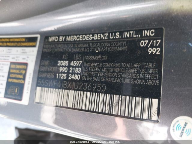 55SWF4JBXJU236950 Mercedes-Benz C-class C 300