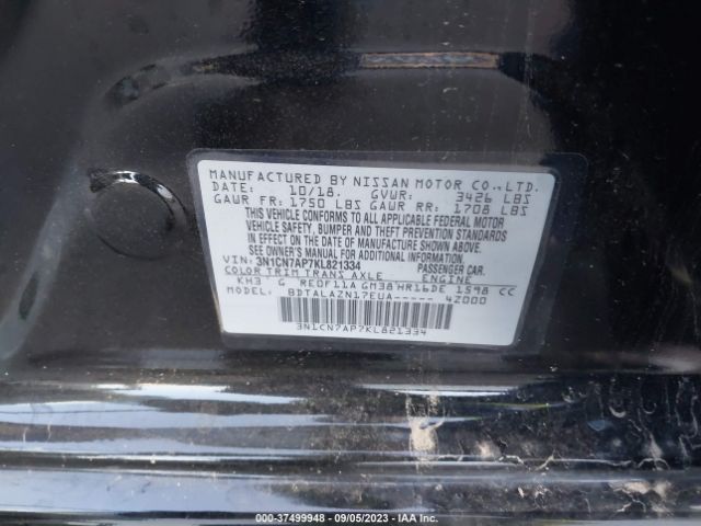 3N1CN7AP7KL821334 Nissan Versa Sedan S Plus