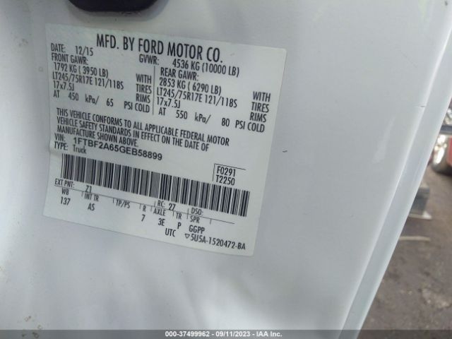 1FTBF2A65GEB58899 Ford Super Duty F-250 Srw Xl/xlt