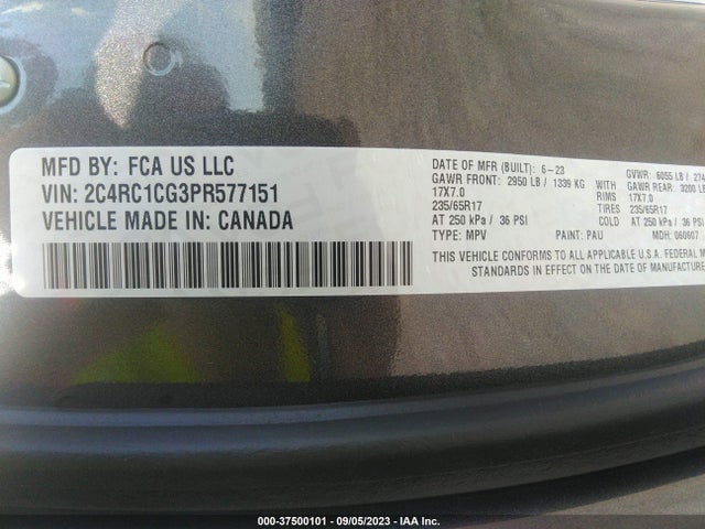 2C4RC1CG3PR577151 Chrysler Voyager Lx