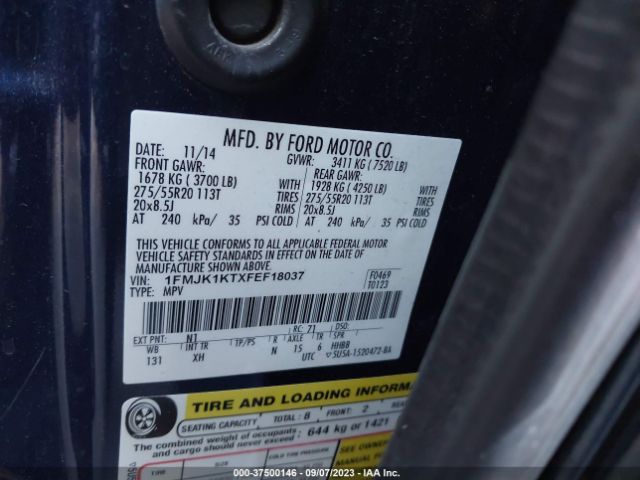 1FMJK1KTXFEF18037 Ford Expedition El Limited