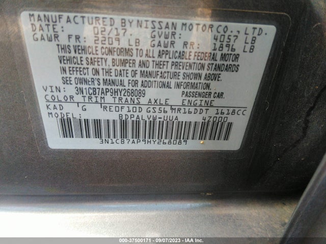 Nissan Sentra Nismo 2017 3N1CB7AP9HY268089 Image 9