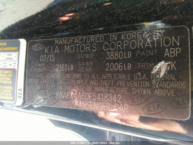 KNAFX4A60F5418342 KIA FORTE LX