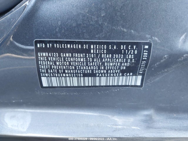 3VWC57BUXMM022109 Volkswagen Jetta S/se/r-line