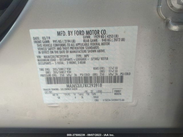 MAJ6S3JL7KC293918 Ford Ecosport Ses