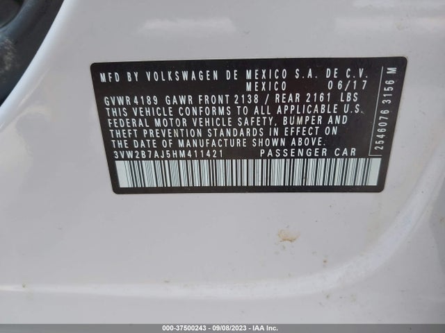 3VW2B7AJ5HM411421 Volkswagen Jetta 1.4t S