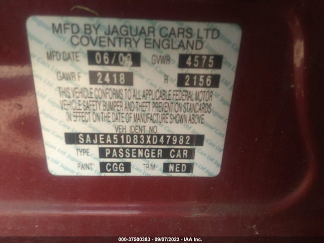 2003 JAGUAR X-TYPE SAJEA51D83XD47982 Photo 8