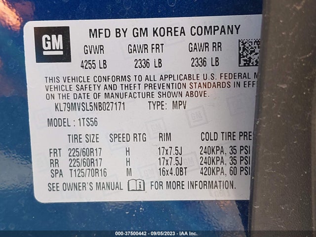 Chevrolet Trailblazer Activ 2022 KL79MVSL5NB027171 Image 9