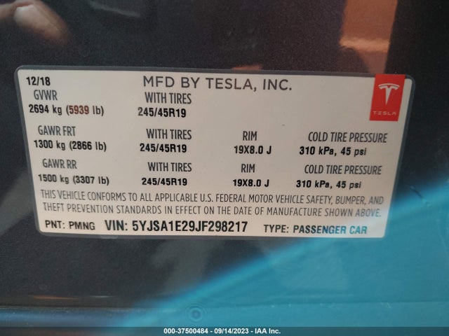 Tesla Model S 100d 2018 5YJSA1E29JF298217 Image 9